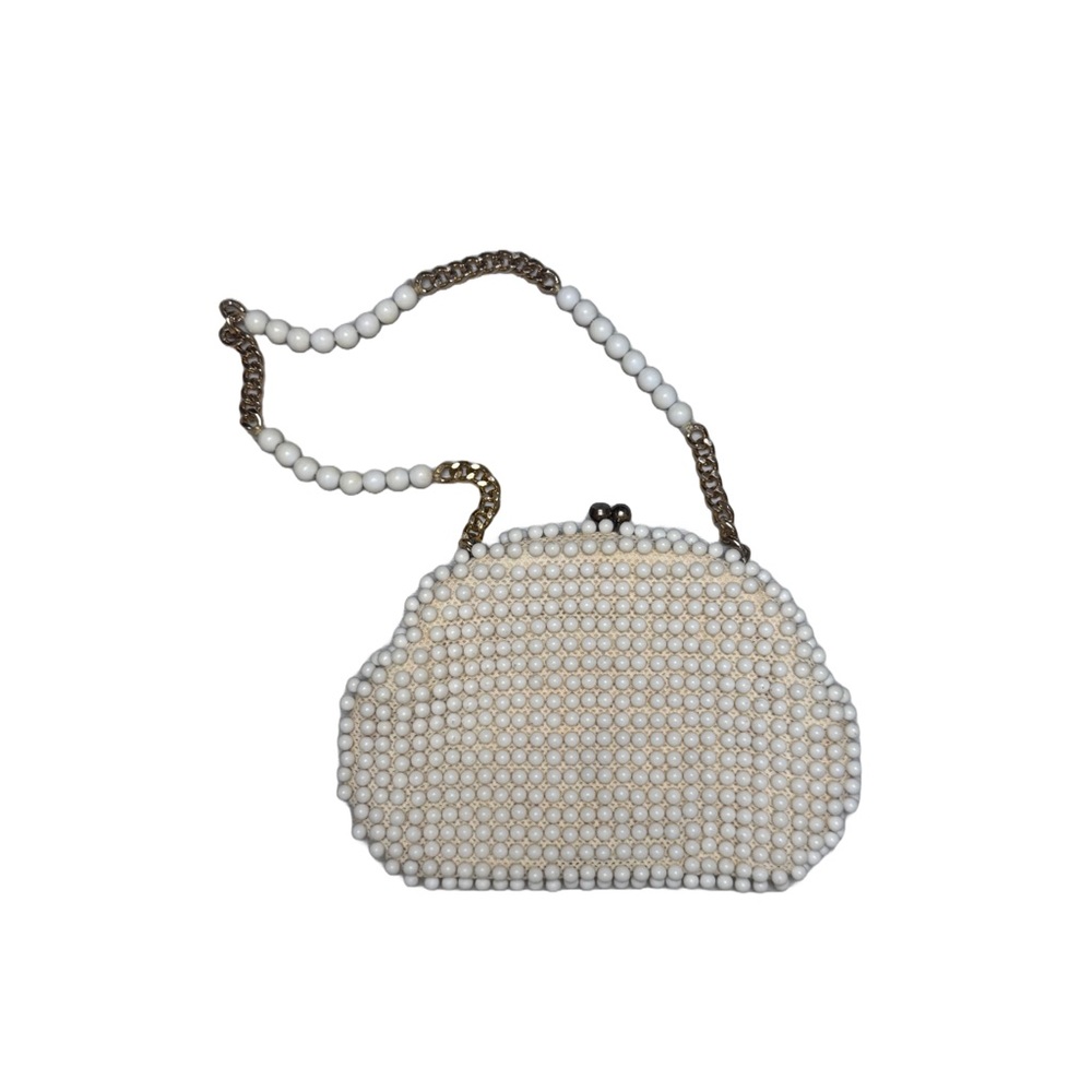 70’s Milky White Beaded Mini Bag